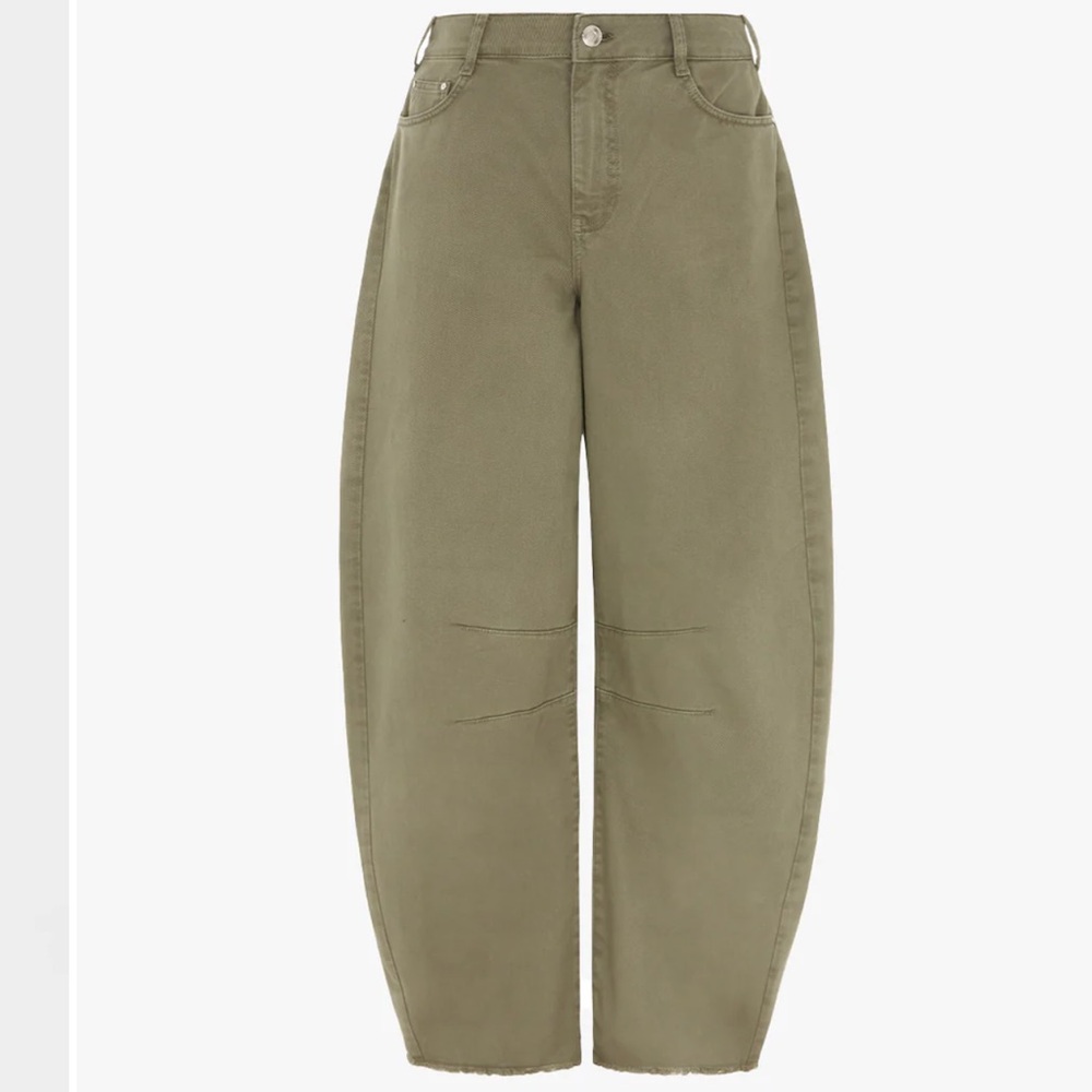 ALIGNE Olive Green barrel jeans Pants